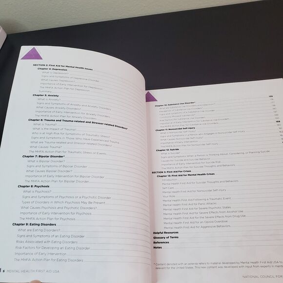 Mental Health First Aid USA Adult Manual MHFA Book National Council Behavioral - Picture 5 of 12